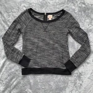 Mossimo Heathered Black and White Zip Back Sweater